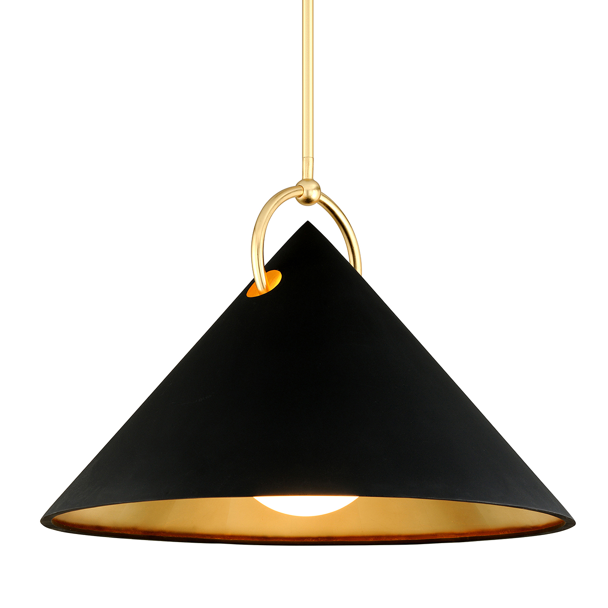 Charm Pendant 38" x 26.5" in Gold Leaf and Soft Black — a Corbett chandelier for dining rooms, entries, and living rooms at Laurie Yapp Home.