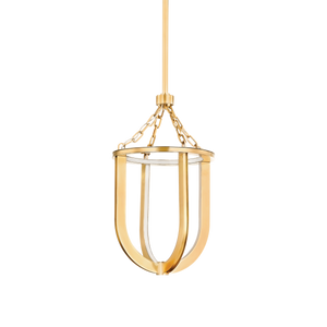 Tournu Lantern 11.5" in aged brass — a Hudson Valley lantern for entries, foyers, and covered porches at Laurie Yapp Home.