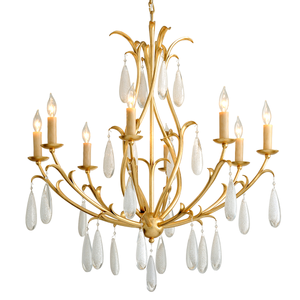 Prosecco Chandelier 34.75" — a Corbett chandelier for dining rooms, entries, and living rooms at Laurie Yapp Home.