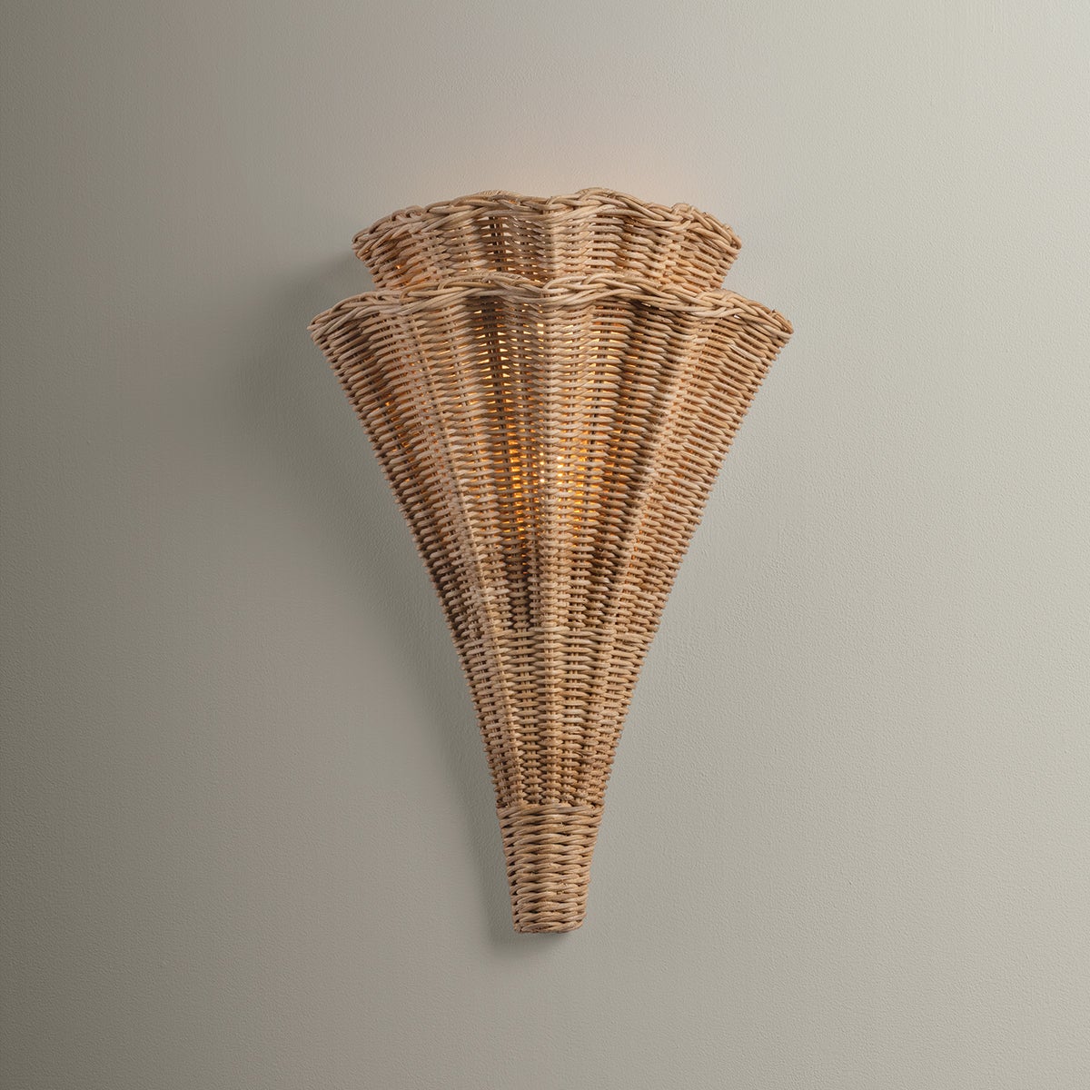Arverne Wall Sconce shown from the front to reveal the arm curve and shade silhouette.