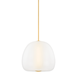 Scranton Pendant 19" in aged brass — a Hudson Valley pendant for kitchens, entries, and dining rooms at Laurie Yapp Home.