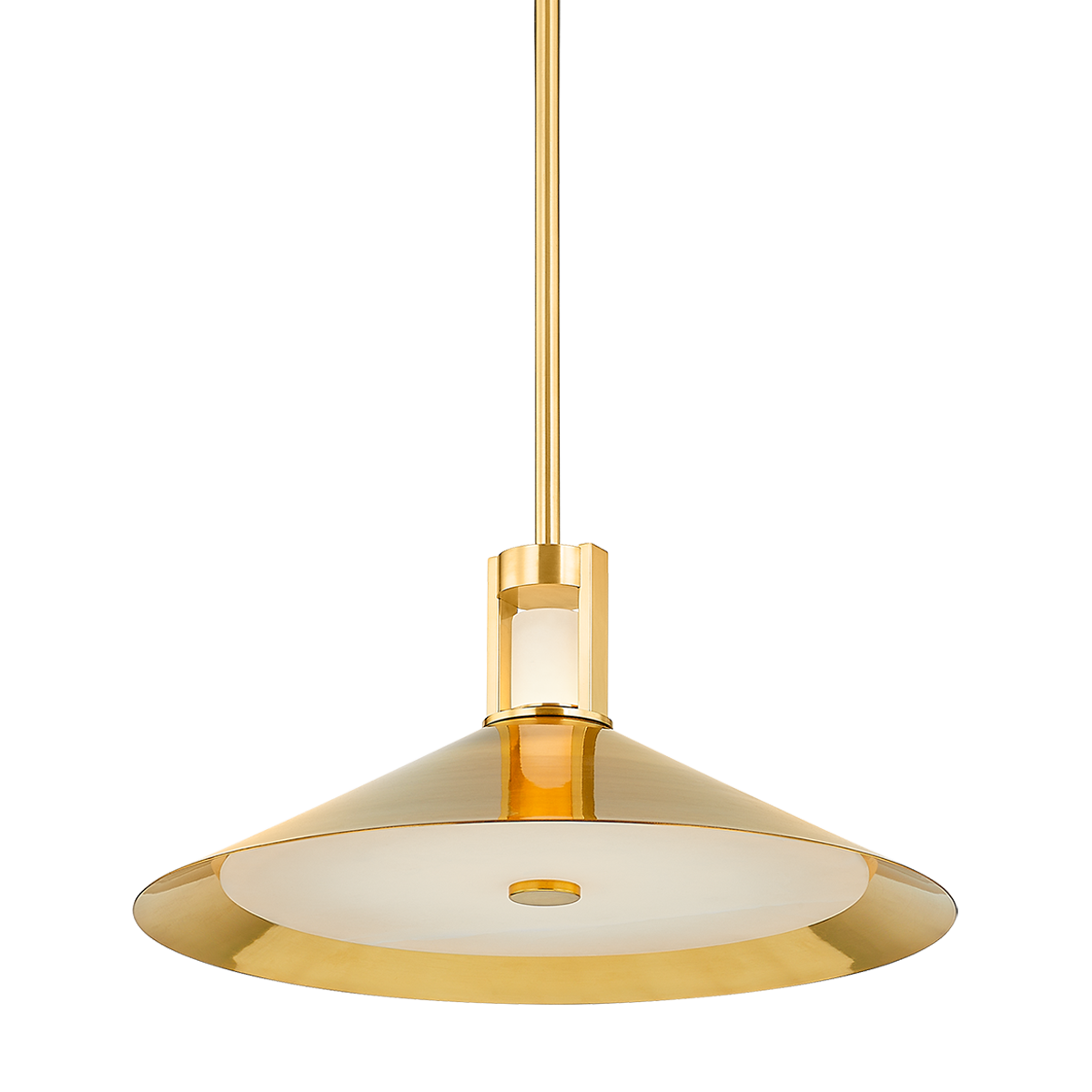 Clermont Pendant 20" in aged brass — a Hudson Valley pendant for kitchens, entries, and dining rooms at Laurie Yapp Home.