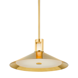 Clermont Pendant 20" in aged brass — a Hudson Valley pendant for kitchens, entries, and dining rooms at Laurie Yapp Home.