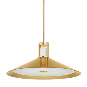 Clermont Pendant 28" in aged brass — a Hudson Valley pendant for kitchens, entries, and dining rooms at Laurie Yapp Home.