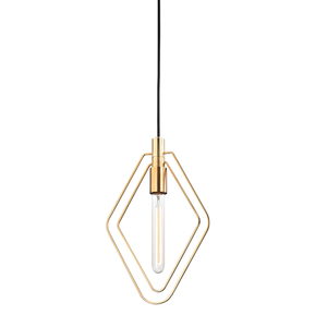 Masonville Pendant 9.75" in aged brass — a Hudson Valley pendant for kitchens, entries, and dining rooms at Laurie Yapp Home.