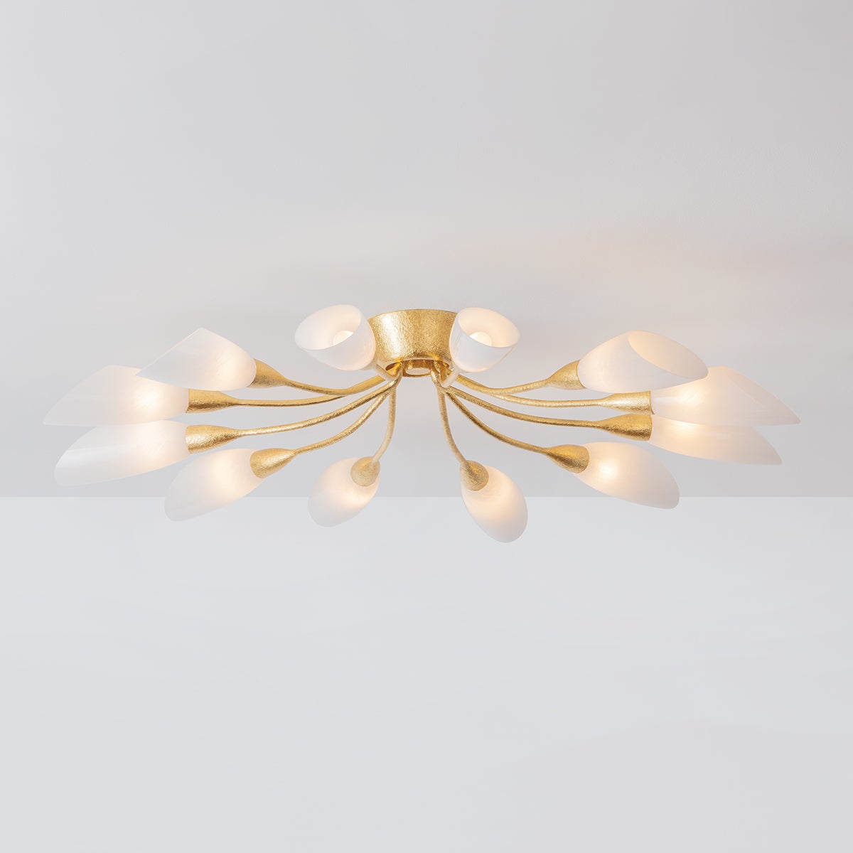 Enfield Semi Flush 42" shown from the front to reveal the shade profile and mounting canopy.