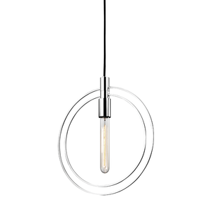 Masonville Pendant 13.75" in polished nickel shown from the front to reveal the shade shape and metal detail.
