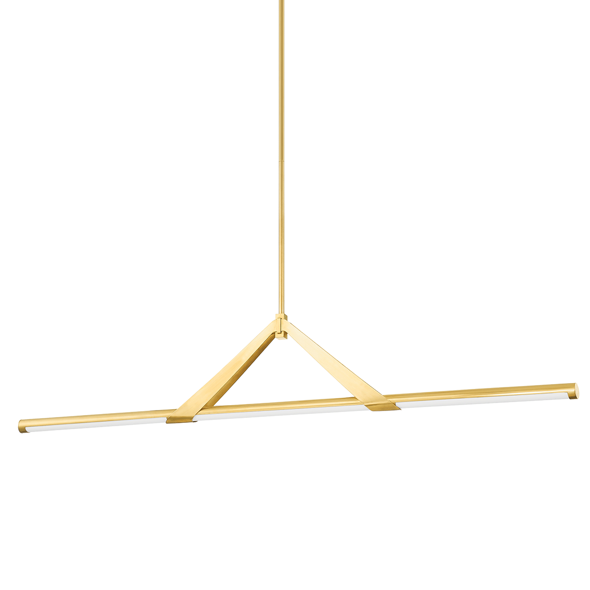 Jonas Linear in aged brass — a Hudson Valley linear for dining rooms, kitchen islands, and long consoles at Laurie Yapp Home.