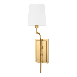 Glenford Wall Sconce 5.5" in aged brass — a Hudson Valley wall sconce for bathrooms, hallways, and living rooms at Laurie Yapp Home.