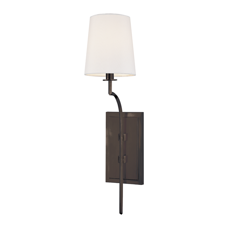 Glenford Wall Sconce 5.5" in bronze shown from the front to reveal the arm curve and shade silhouette.