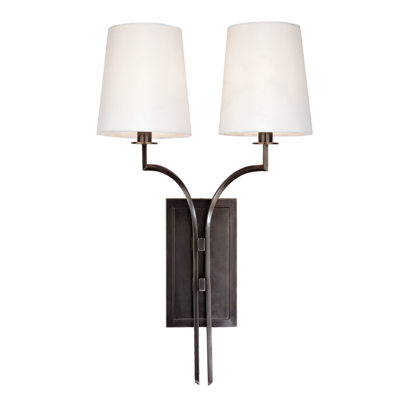 Glenford Wall Sconce 13" in bronze shown from a second angle to highlight the arm curve and shade silhouette.
