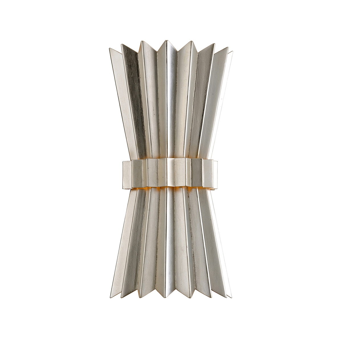 Moxy Wall Sconce 8" x 15.75" in Warm Silver Leaf — a Corbett wall sconce for bathrooms, hallways, and living rooms at Laurie Yapp Home.