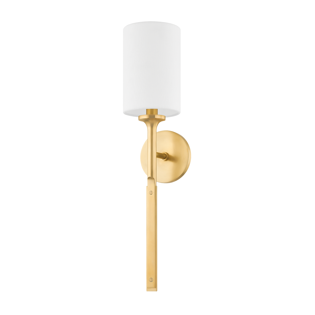 Brewster Wall Sconce in aged brass — a Hudson Valley wall sconce for bathrooms, hallways, and living rooms at Laurie Yapp Home.