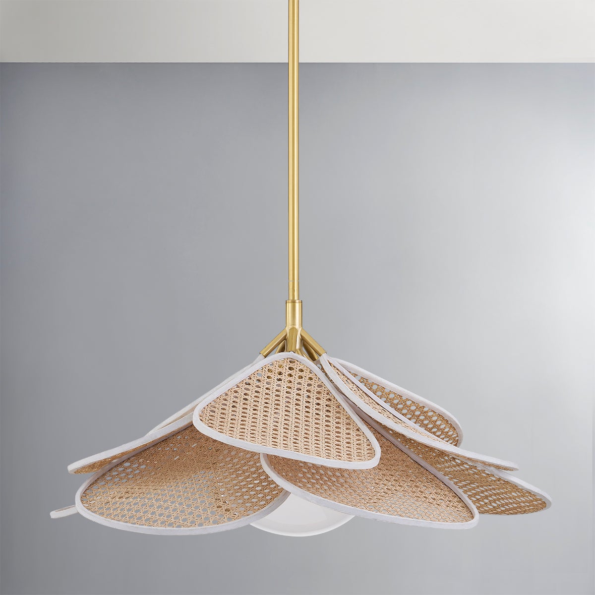 Florina Pendant 28" in aged brass — a Hudson Valley pendant for kitchens, entries, and dining rooms at Laurie Yapp Home.