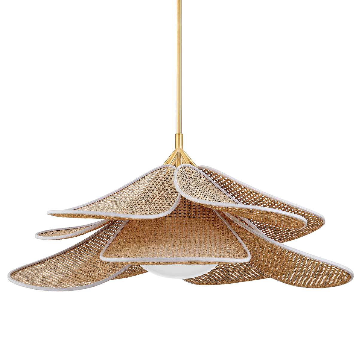 Florina Pendant 44" in aged brass — a Hudson Valley pendant for kitchens, entries, and dining rooms at Laurie Yapp Home.