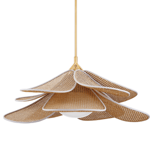 Florina Pendant 44" in aged brass — a Hudson Valley pendant for kitchens, entries, and dining rooms at Laurie Yapp Home.
