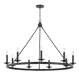 Allendale Chandelier 46.25" x 32.25" shown from a second angle to highlight the frame, arms, and shade detail.