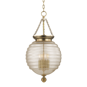 Coolidge Pendant 14" in aged brass — a Hudson Valley pendant for kitchens, entries, and dining rooms at Laurie Yapp Home.