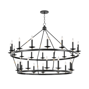 Allendale Chandelier 58" x 40.75" shown from a second angle to highlight the frame, arms, and shade detail.