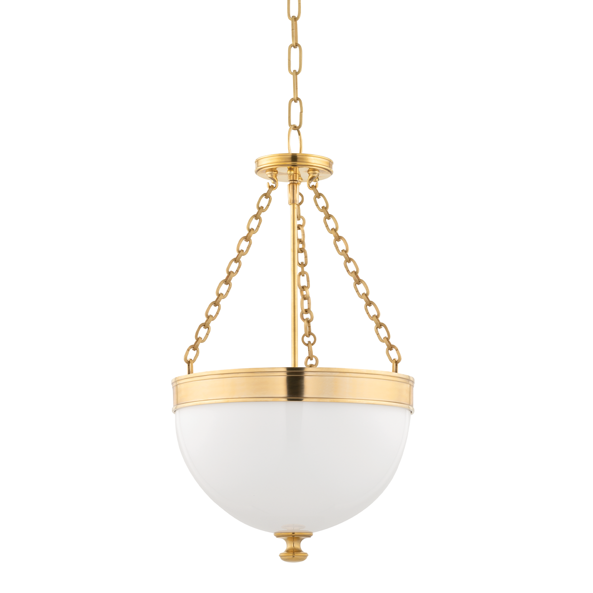 Barrington Pendant 14" in aged brass — a Hudson Valley pendant for kitchens, entries, and dining rooms at Laurie Yapp Home.