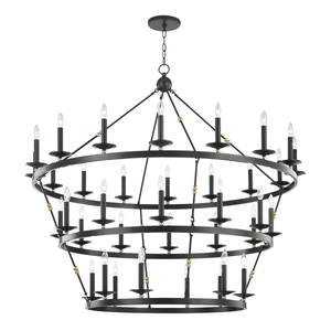Allendale Chandelier 58" x 54.25" shown from a second angle to highlight the frame, arms, and shade detail.