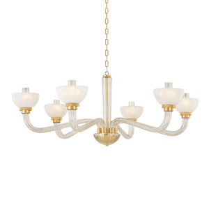 St. Lawrence Chandelier 48.5" in aged brass — a Hudson Valley chandelier for dining rooms, entries, and living rooms at Laurie Yapp Home.