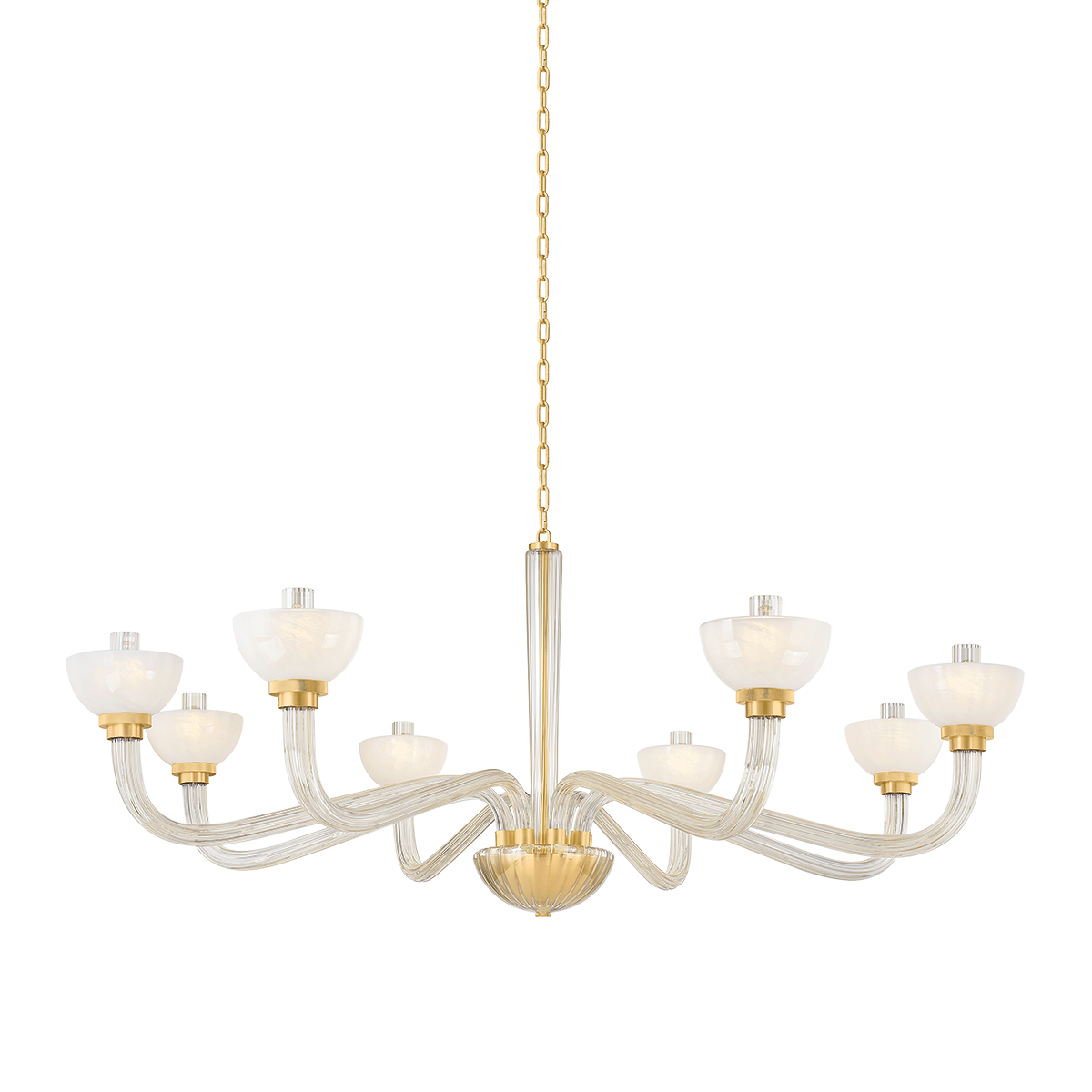 St. Lawrence Chandelier 61.75" in aged brass — a Hudson Valley chandelier for dining rooms, entries, and living rooms at Laurie Yapp Home.