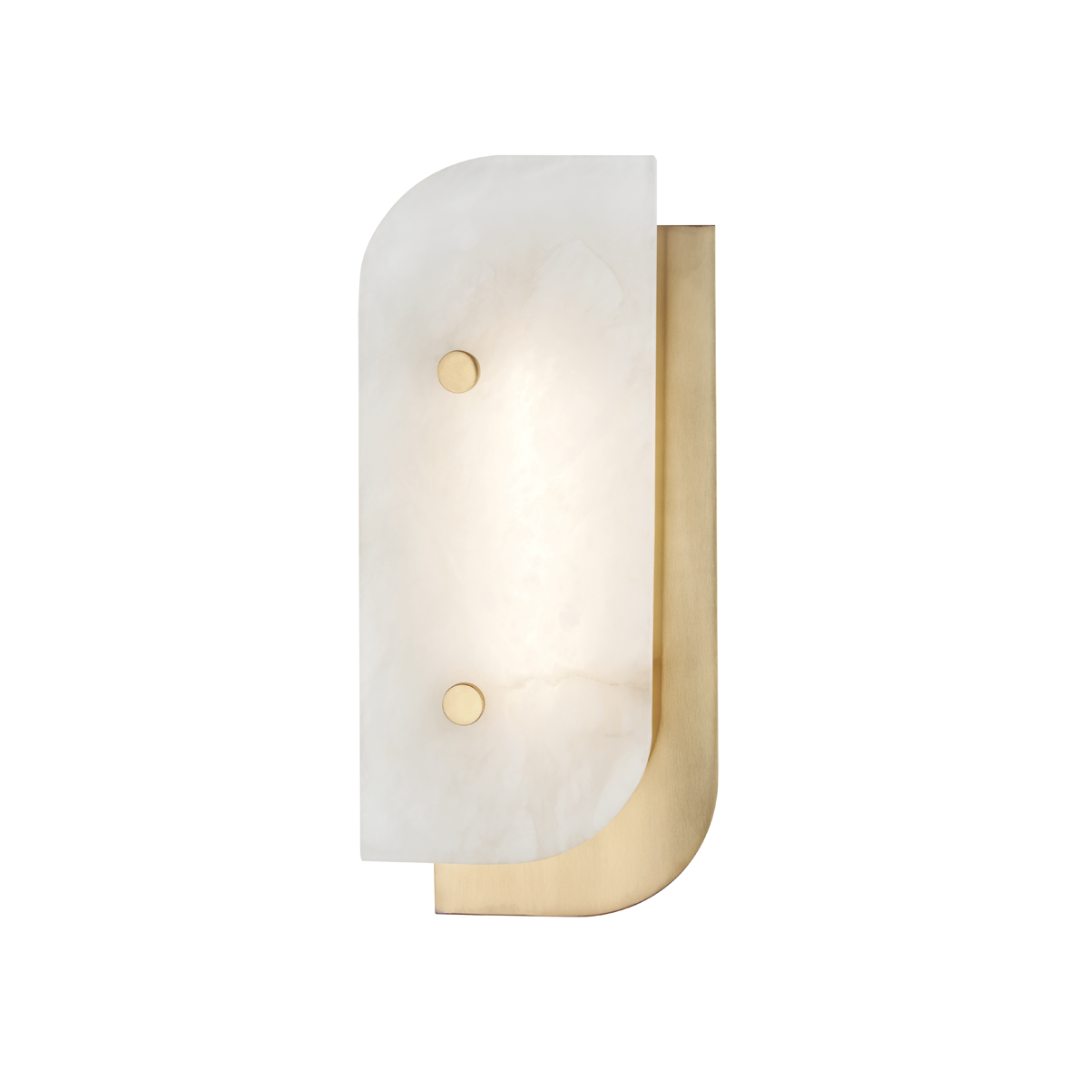 Yin & Yang Wall Sconce 5.5" x 13" in aged brass — a Hudson Valley wall sconce for bathrooms, hallways, and living rooms at Laurie Yapp Home.