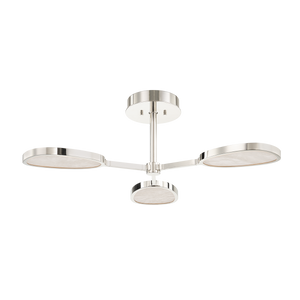 Patras Chandelier 38.5" shown from the front to reveal the shade profile and mounting canopy.