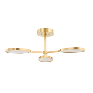 Close-up of the Patras Chandelier 38.5" showing the shade profile and mounting canopy.