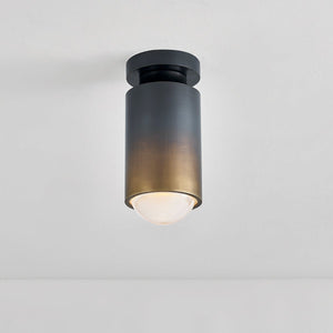 Whately Flush Mount shown from the front to reveal the shade profile and mounting canopy.