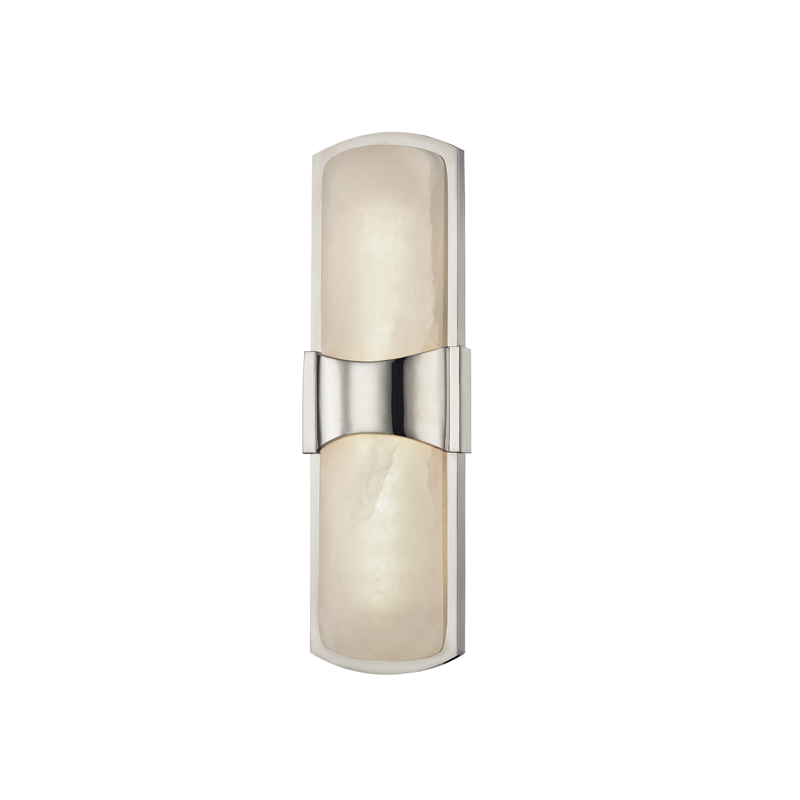 Valencia Wall Sconce 5.25" in polished nickel shown from a second angle to highlight the arm curve and shade silhouette.