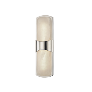 Valencia Wall Sconce 5.25" in polished nickel shown from a second angle to highlight the arm curve and shade silhouette.