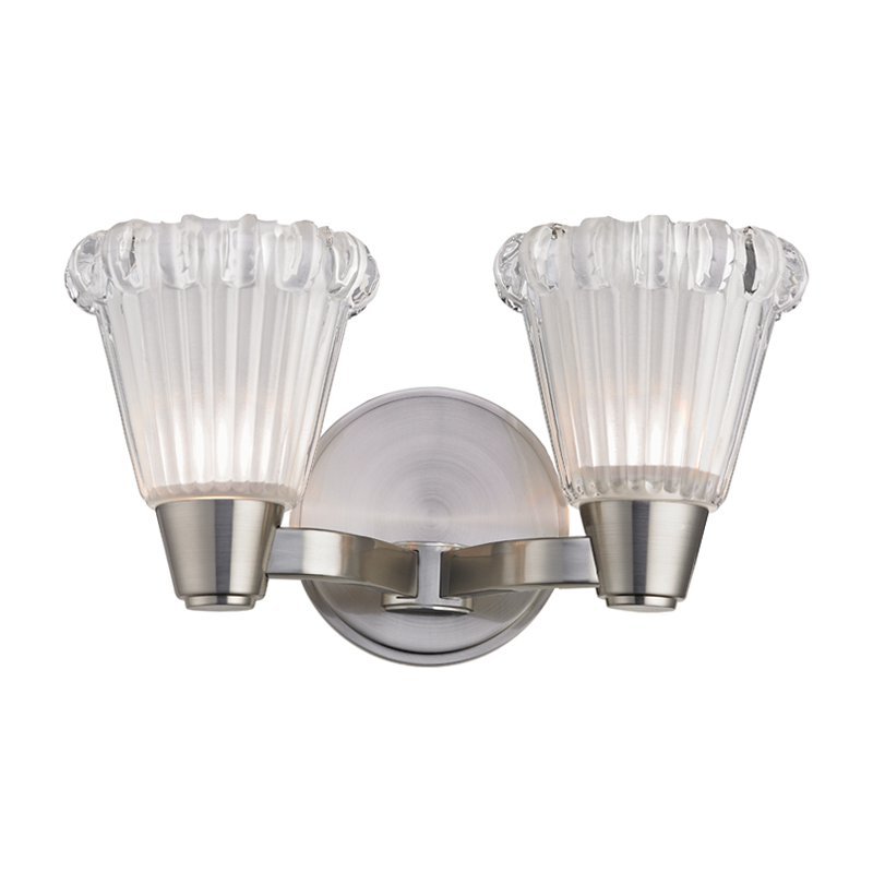 Varick Bath And Vanity 11.75" in satin nickel — a Hudson Valley bath and vanity for bathrooms and powder rooms at Laurie Yapp Home.