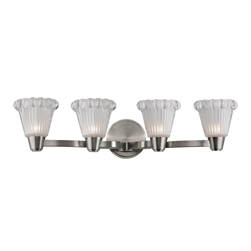 Varick Bath And Vanity 25.25" in satin nickel — a Hudson Valley bath and vanity for bathrooms and powder rooms at Laurie Yapp Home.