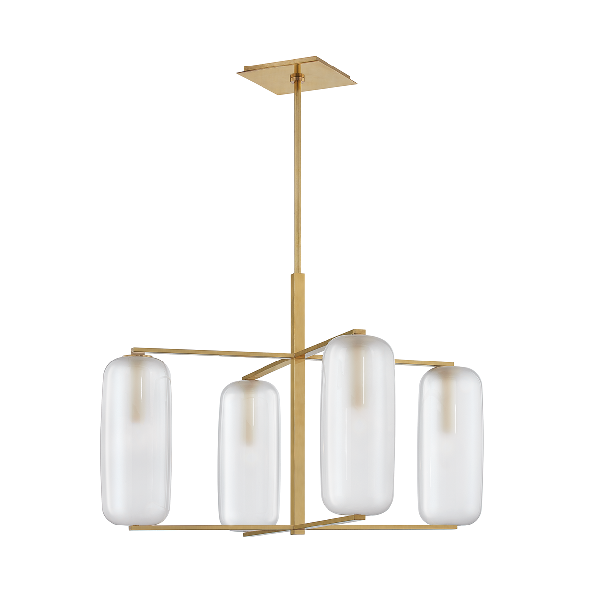 Pebble Chandelier 33.5" in aged brass — a Hudson Valley chandelier for dining rooms, entries, and living rooms at Laurie Yapp Home.