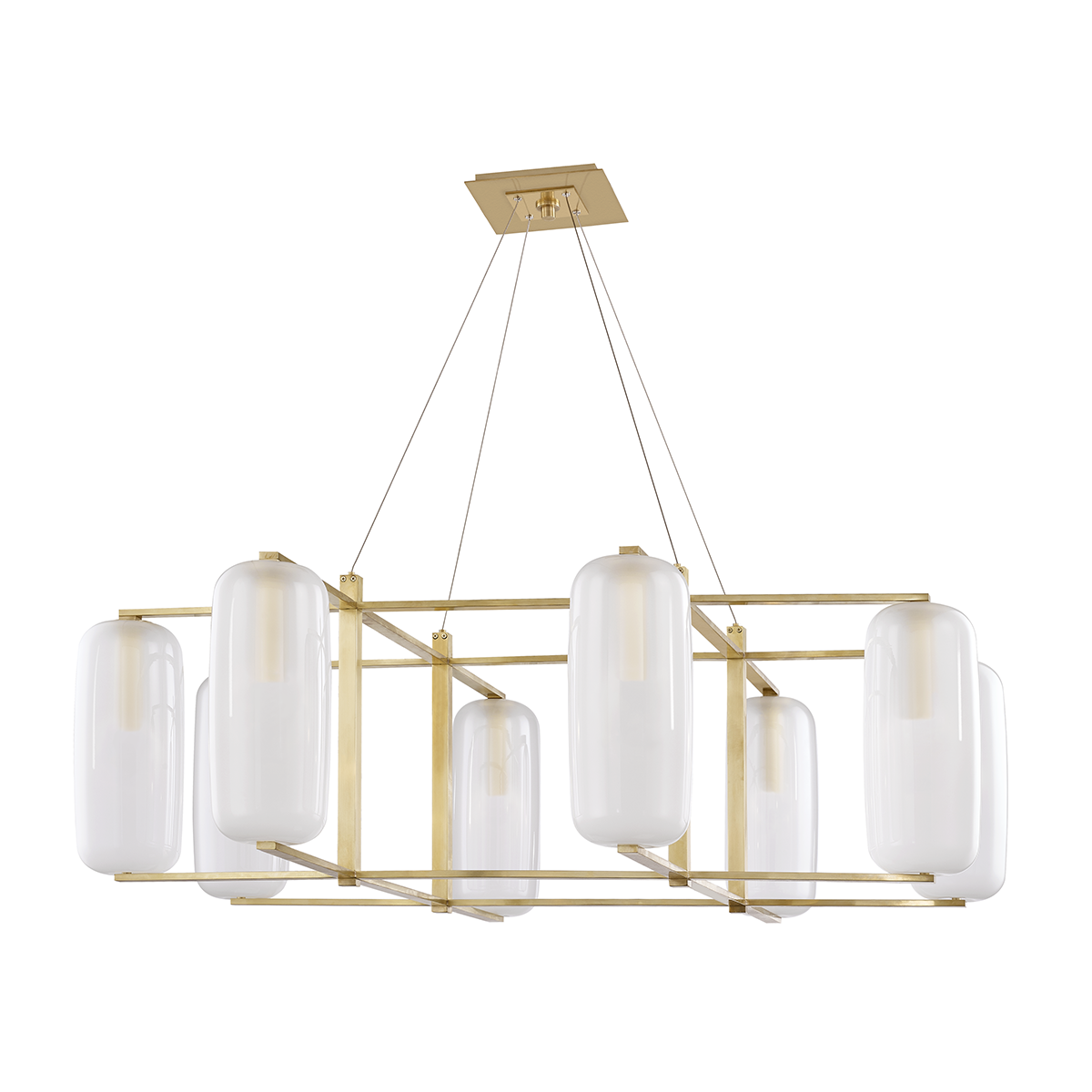 Pebble Chandelier 48" in aged brass — a Hudson Valley chandelier for dining rooms, entries, and living rooms at Laurie Yapp Home.