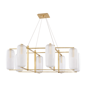 Pebble Chandelier 48" in aged brass — a Hudson Valley chandelier for dining rooms, entries, and living rooms at Laurie Yapp Home.