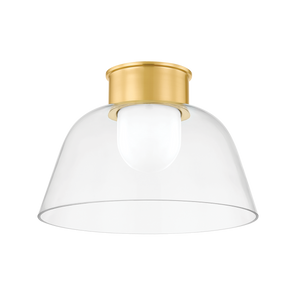 Lakeside Flush Mount 14" in aged brass — a Hudson Valley flush mount for hallways, bedrooms, and entryways at Laurie Yapp Home.