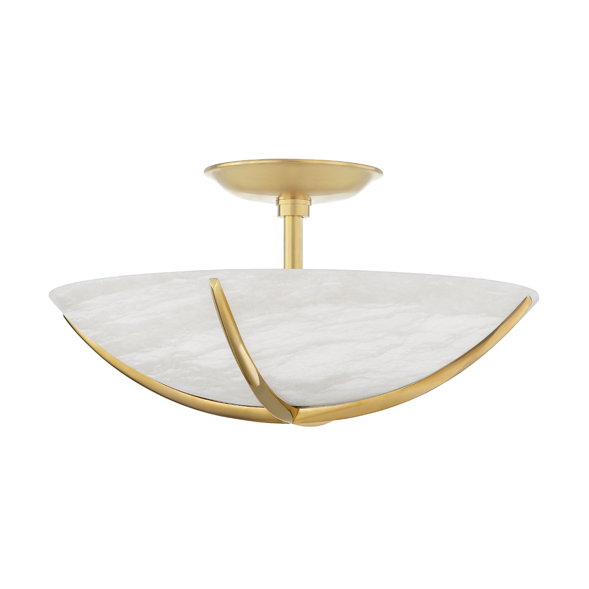 Wheatley Semi Flush in aged brass — a Hudson Valley semi flush for hallways, bedrooms, and entryways at Laurie Yapp Home.