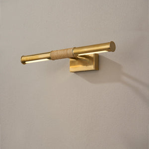Hallstead Picture Light 18" in aged brass shown from the front to reveal the arm curve and shade proportion.
