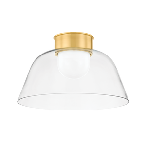 Lakeside Flush Mount 20" in aged brass — a Hudson Valley flush mount for hallways, bedrooms, and entryways at Laurie Yapp Home.