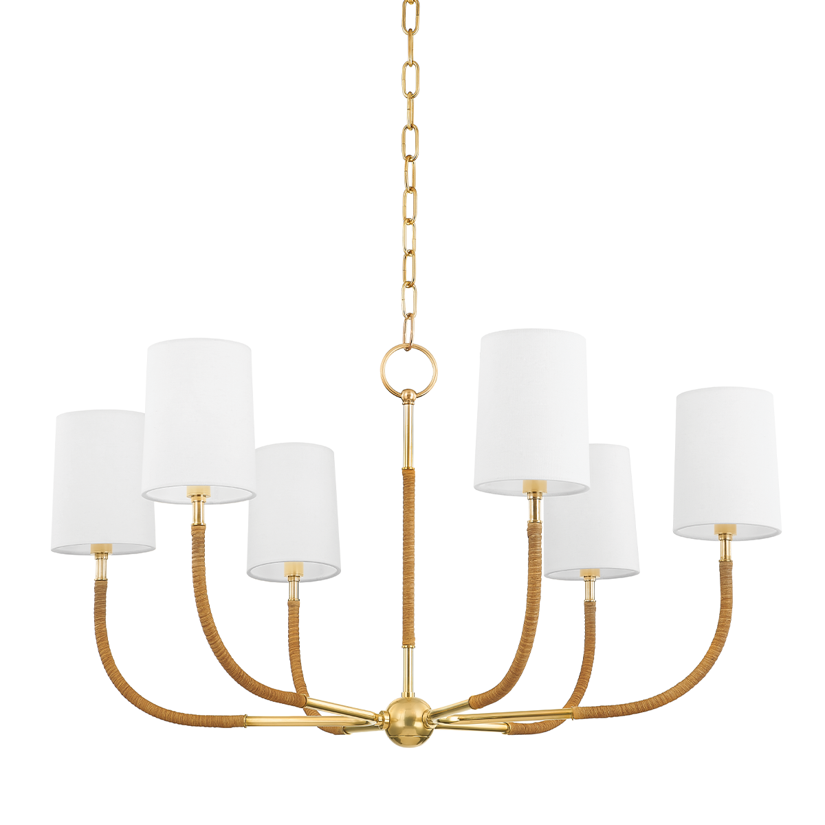 Webson Chandelier in aged brass — a Hudson Valley chandelier for dining rooms, entries, and living rooms at Laurie Yapp Home.