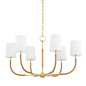 Webson Chandelier in aged brass — a Hudson Valley chandelier for dining rooms, entries, and living rooms at Laurie Yapp Home.