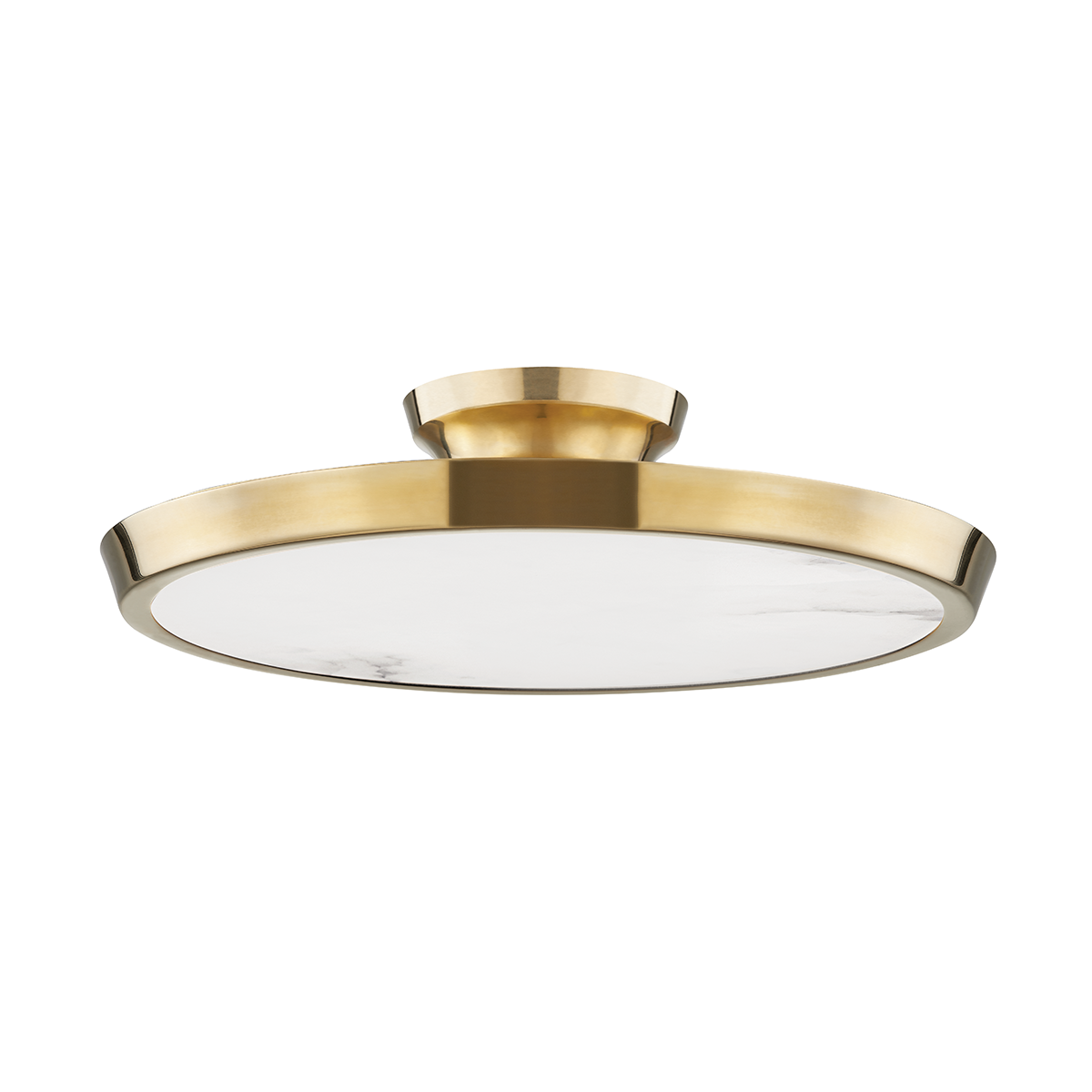Draper Flush Mount in aged brass — a Hudson Valley flush mount for hallways, bedrooms, and entryways at Laurie Yapp Home.