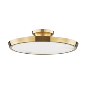 Draper Flush Mount in aged brass — a Hudson Valley flush mount for hallways, bedrooms, and entryways at Laurie Yapp Home.