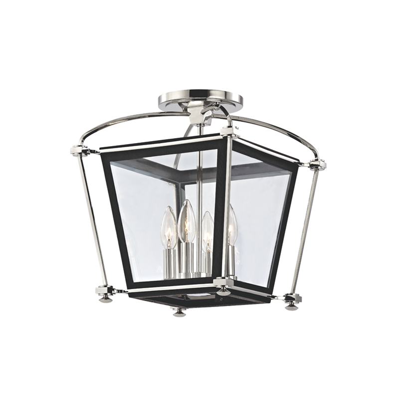 Hollis Semi Flush in Aged Brass — a Hudson Valley semi flush for hallways, bedrooms, and entryways at Laurie Yapp Home.