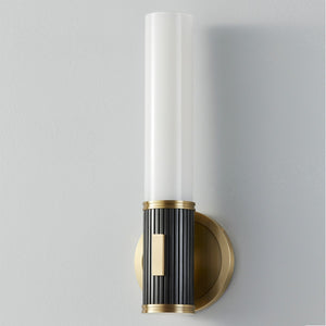 Close-up of the Crewe Wall Sconce 5" x 14.5" showing the arm curve and shade silhouette.