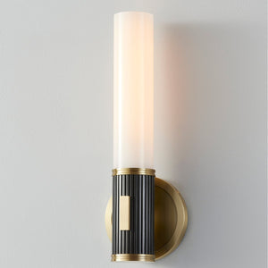 Close-up of the Crewe Wall Sconce 5" x 14.5" showing the arm curve and shade silhouette.