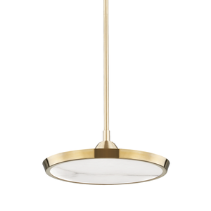 Draper Pendant 15.5" in aged brass — a Hudson Valley pendant for kitchens, entries, and dining rooms at Laurie Yapp Home.